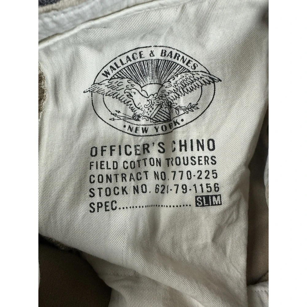 Wallace & Barnes Pants Mens 31 X 32 Officers Chino Cotton Field  Khaki